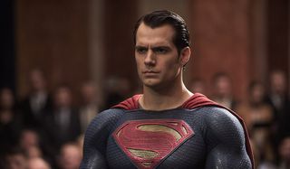 Superman standing in front of committee