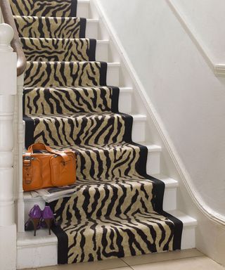 staircase carpet ideas zebra print