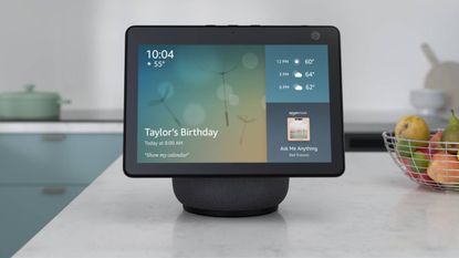 The Amazon Echo Show 10 sitting on a countertop
