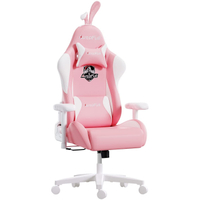 AutoFull Pink Ergonomic Gaming Chair + rabbit ears + tail: was