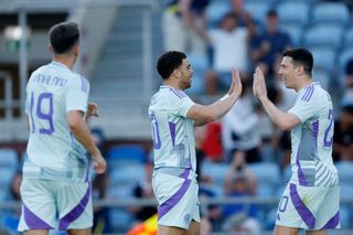 Scotland Euro 2024 squad Che Adams of Scotland, Jack Ryan of Scotland celebrate the 0-2 during the International Friendly match between Gibraltar v Scotland at the Estadio Algarve on June 3, 2024 in Faro Portugal (Photo by Eric Verhoeven/Soccrates/Getty Images)