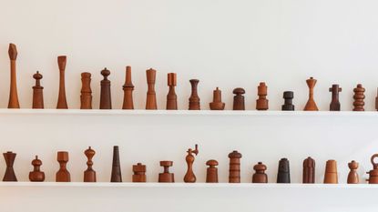 Display of Jens Quistgaard&#039;s wooden objects