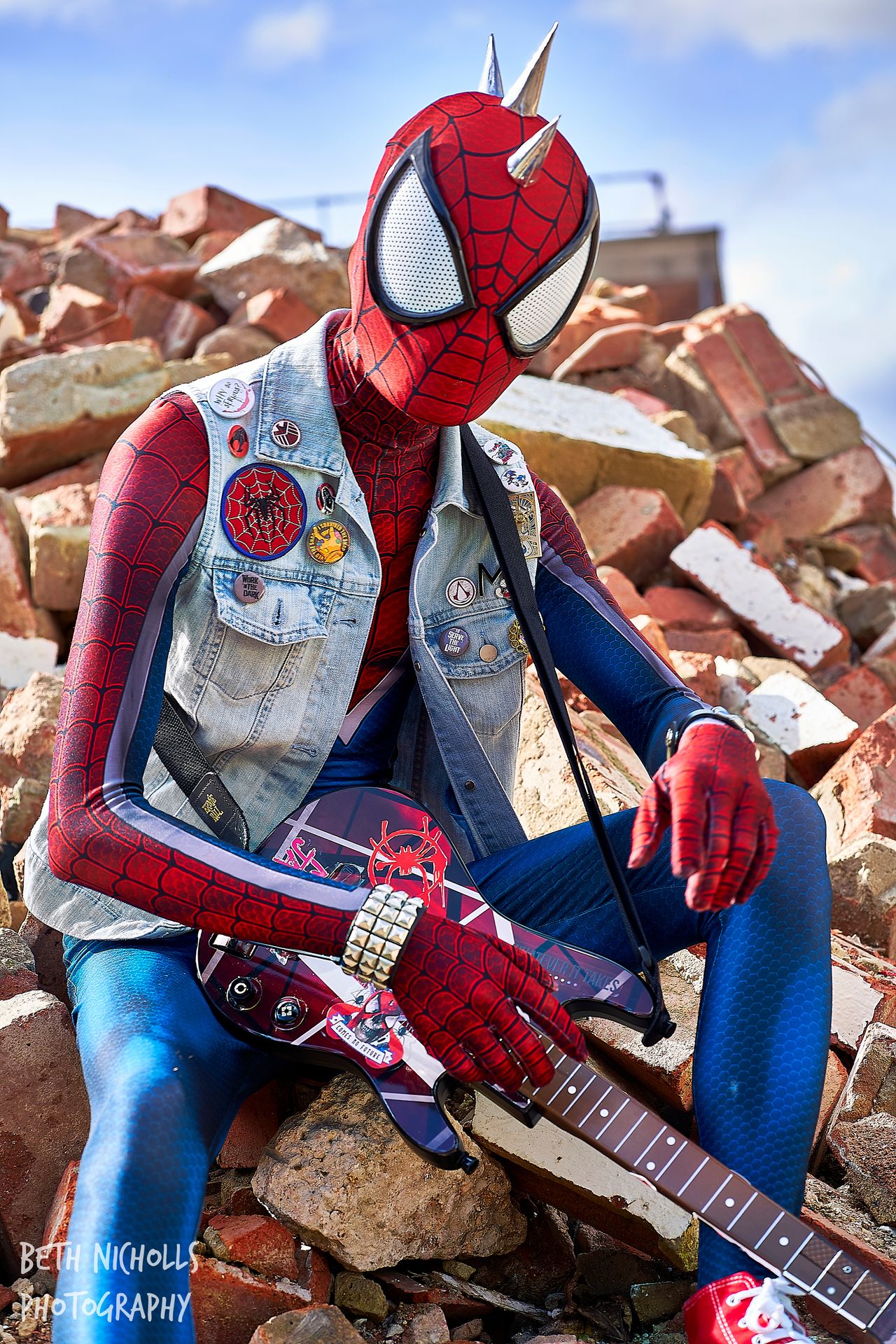 Spider-punk shot at Secret Con uk cosplay photography event held at Gloucester prison