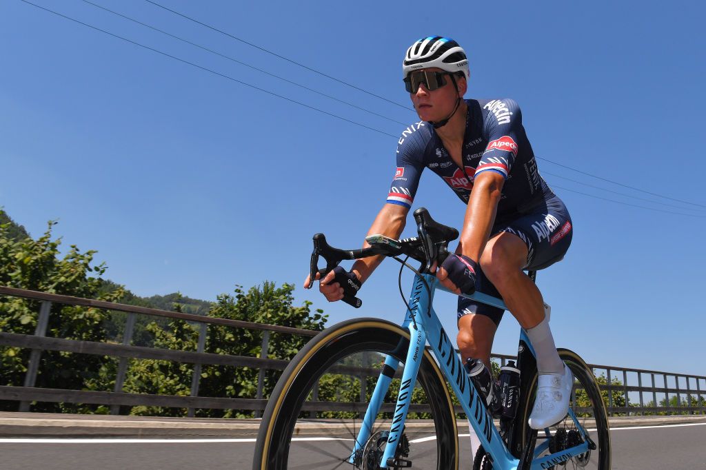 SANREMO ITALY AUGUST 08 Mathieu Van Der Poel of The Netherlands and Team AlpecinFenix Canyon Bike during the 111st Milano Sanremo 2020 a 305km race from Milano to Sanremo MilanoSanremo MilanoSanremo on August 08 2020 in Sanremo Italy Photo by Tim de WaeleGetty Images