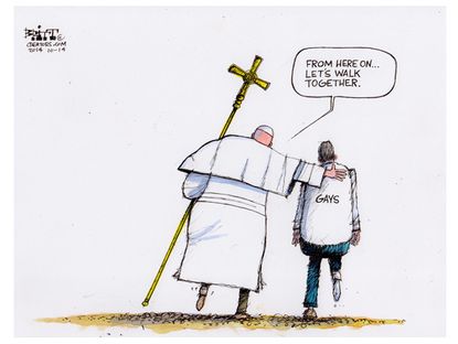 Editorial cartoon Pope family Synod