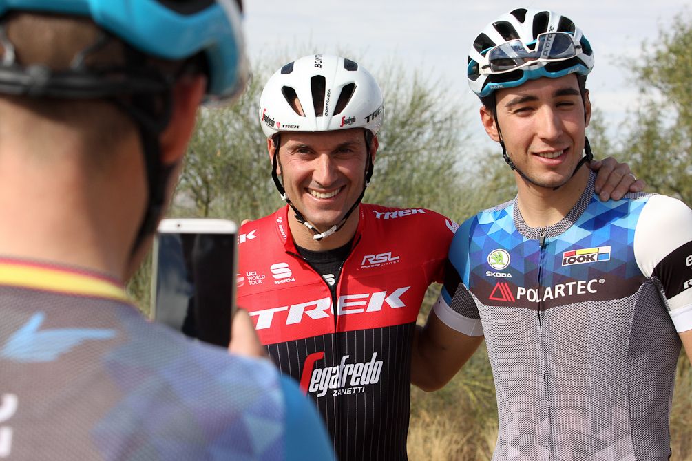 There was time on the first day of camp for pictures with Ivan Basso