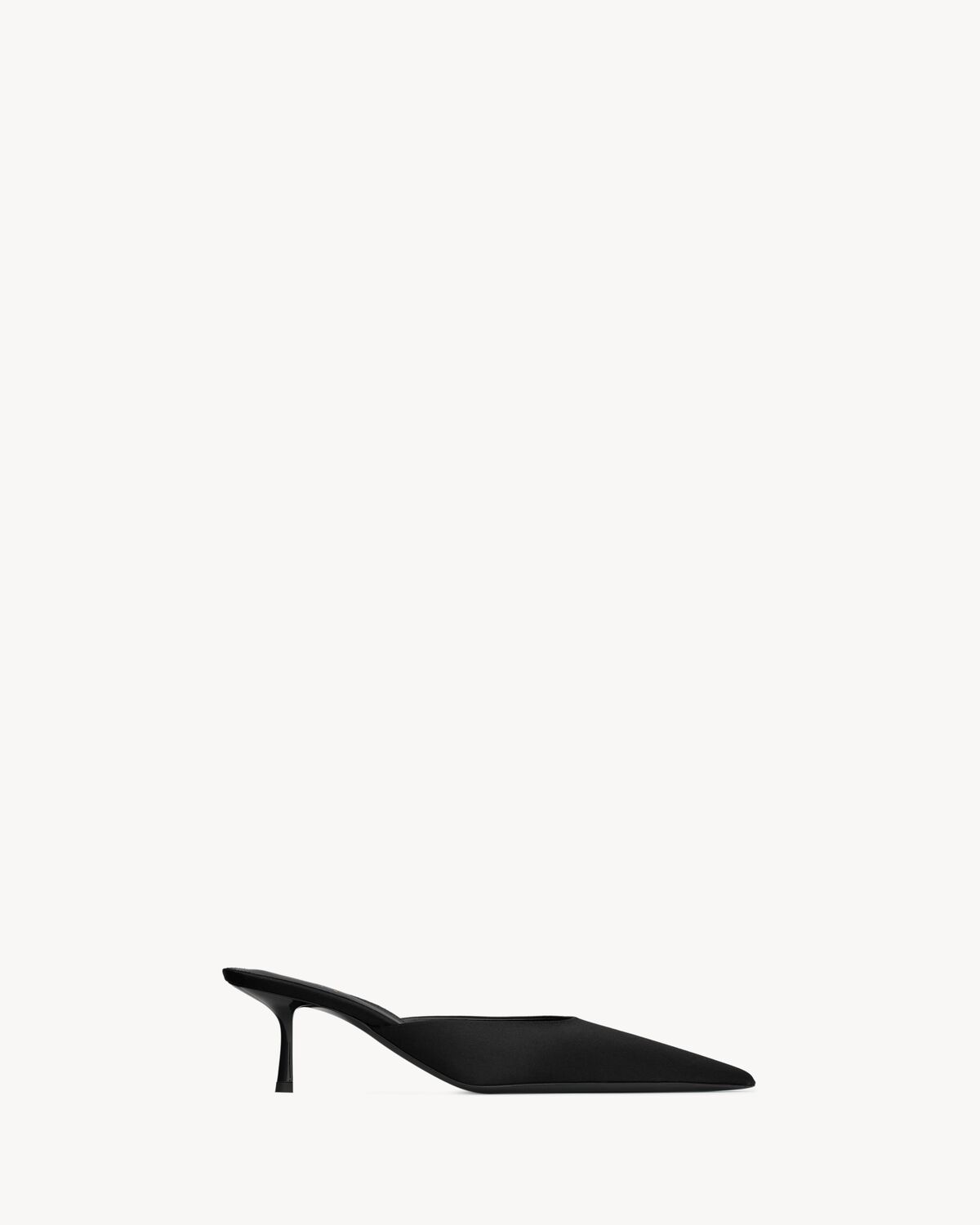 Women's Barbara Mules in Satin Crepe in Black