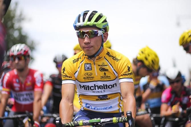 Caleb Ewan takes to the start line