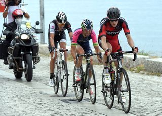 Rohan Dennis leads an escape on stage seventeen of the 2014 Tour of Spain