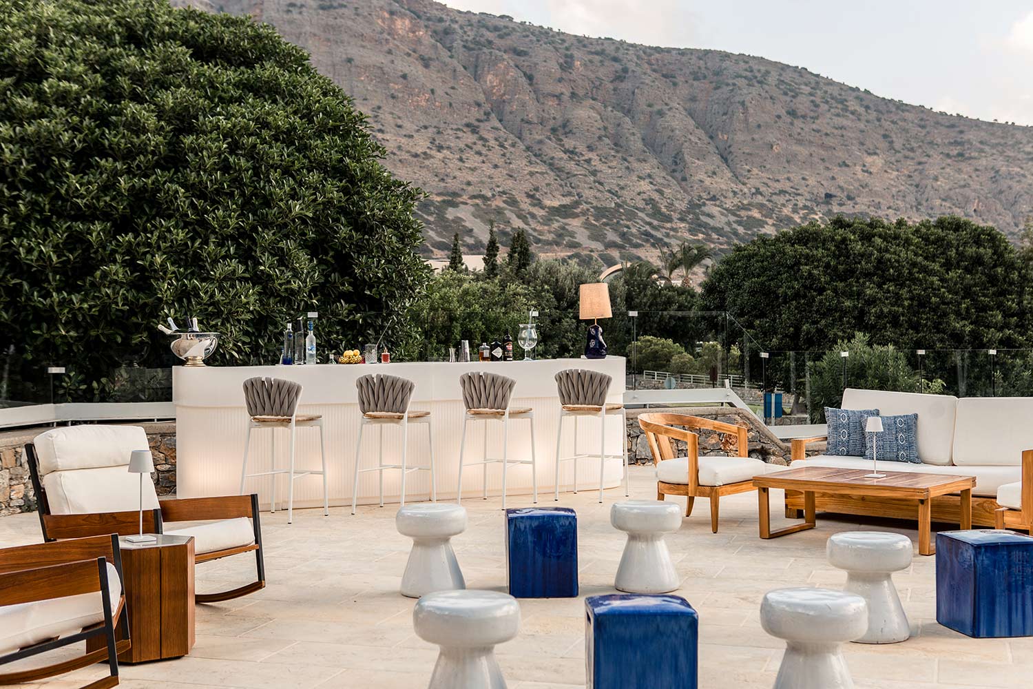 A look at the bar of Phaea Blue Palace in Crete