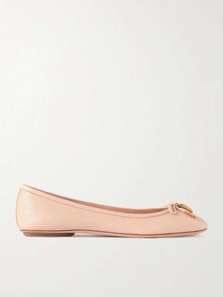 Iris Embellished Leather Ballet Flats