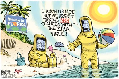 Editorial cartoon U.S. Florida people on beach