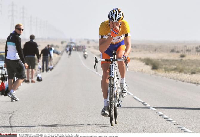 Lars Boom played with going off the front on the first stage of the 2011 Tour of Qatar