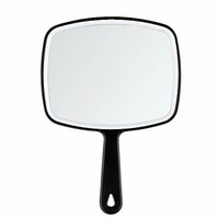DUcare Hand Mirror Salon Barber Hairdressing Handheld Mirror with Handle Black
