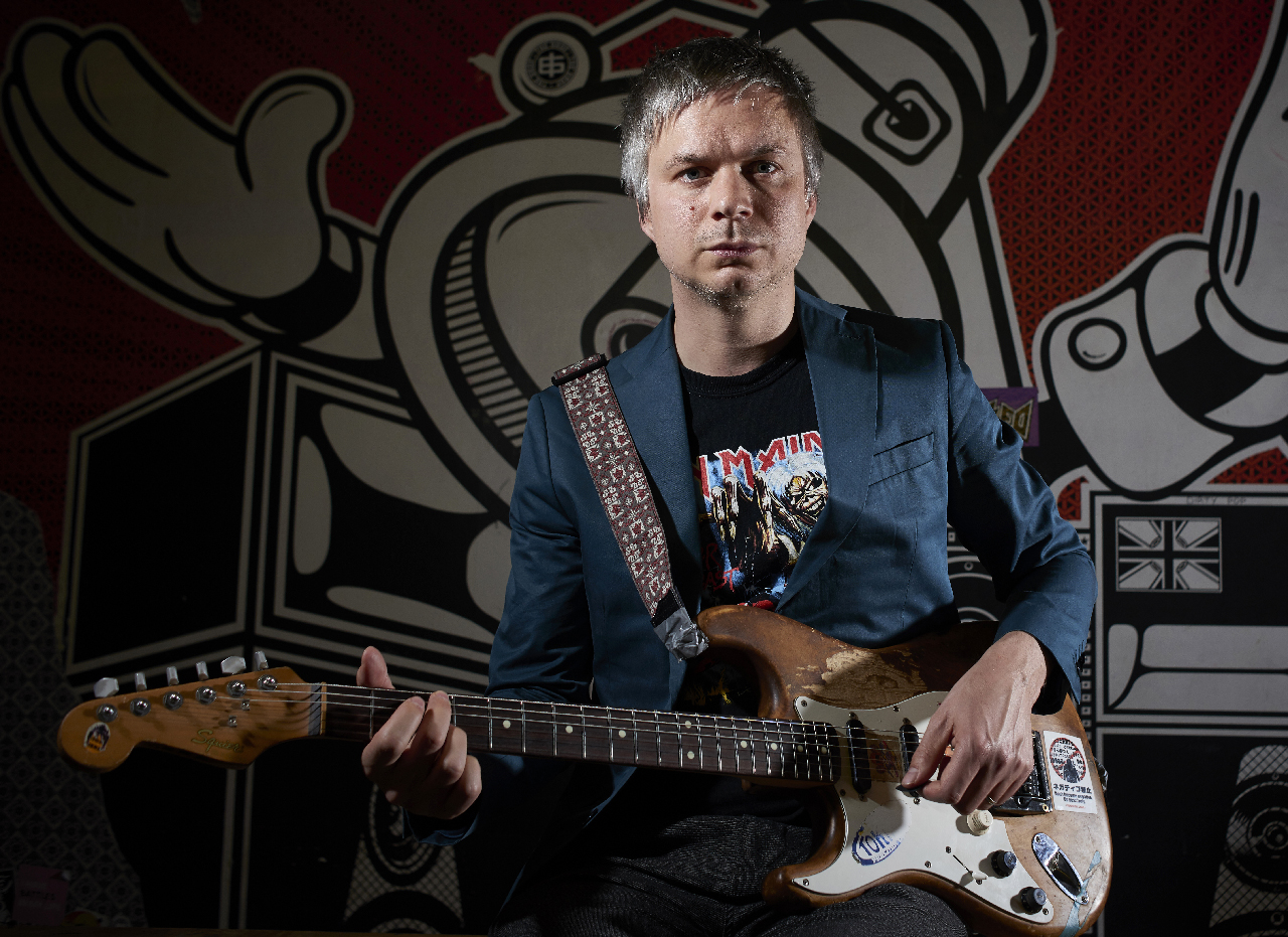 Mike Vennart photographed before a live performance at Clwb Ifor Bach in Cardiff, on May 11, 2015.