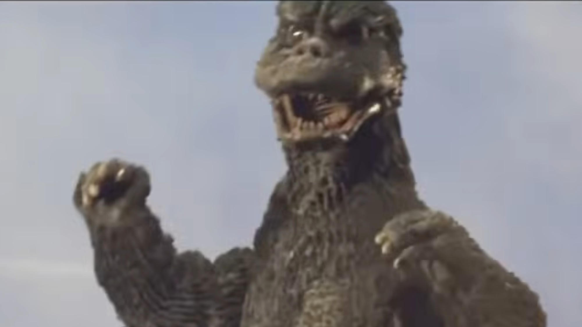 Godzilla preparing to kick some butt in Godzilla vs. Megalon
