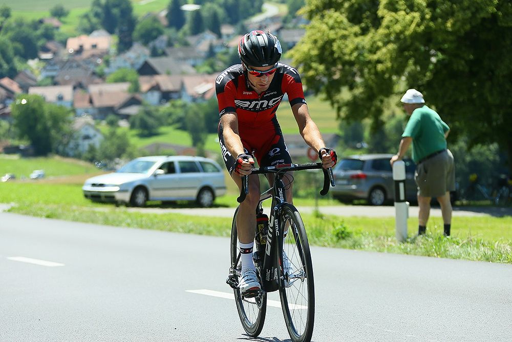 Danilo Wyss on his way to winning the Swiss road race championship.