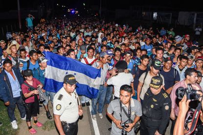 Honduran migrants heading to the U.S.
