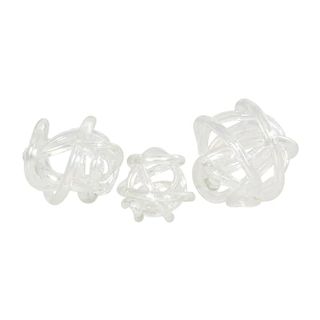 Deco 79 Glass Knot Decorative Sculpture Knotted Ball Home Decor Statues, Set of 3 Accent Figurines 5