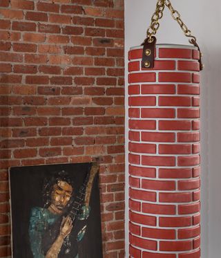 Brick patterned punching bag