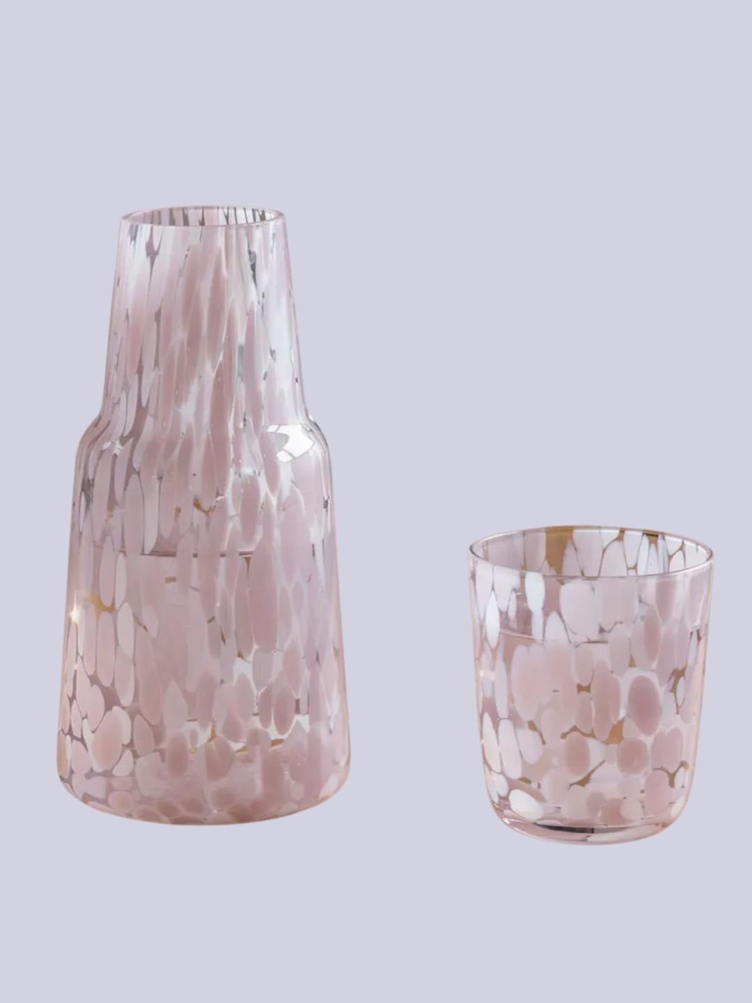 Graham and Green , Pink Speckle Carafe and Tumbler