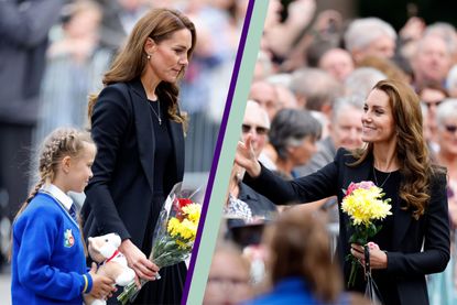 Kate Middleton helps schoolgirl lay tribute