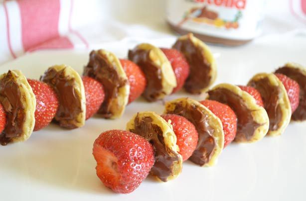 Mini Nutella pancake kebabs