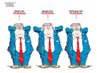 Political cartoon U.S. Trump Russia investigation