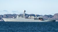 HDMS Hvidbjorne off the coast of Greenland