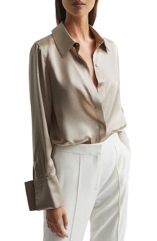 Haley Silk Button-Up Shirt