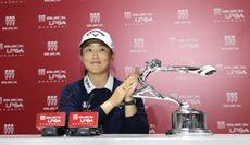 Ruoning Yin poses with the Buick LPGA Shangai title