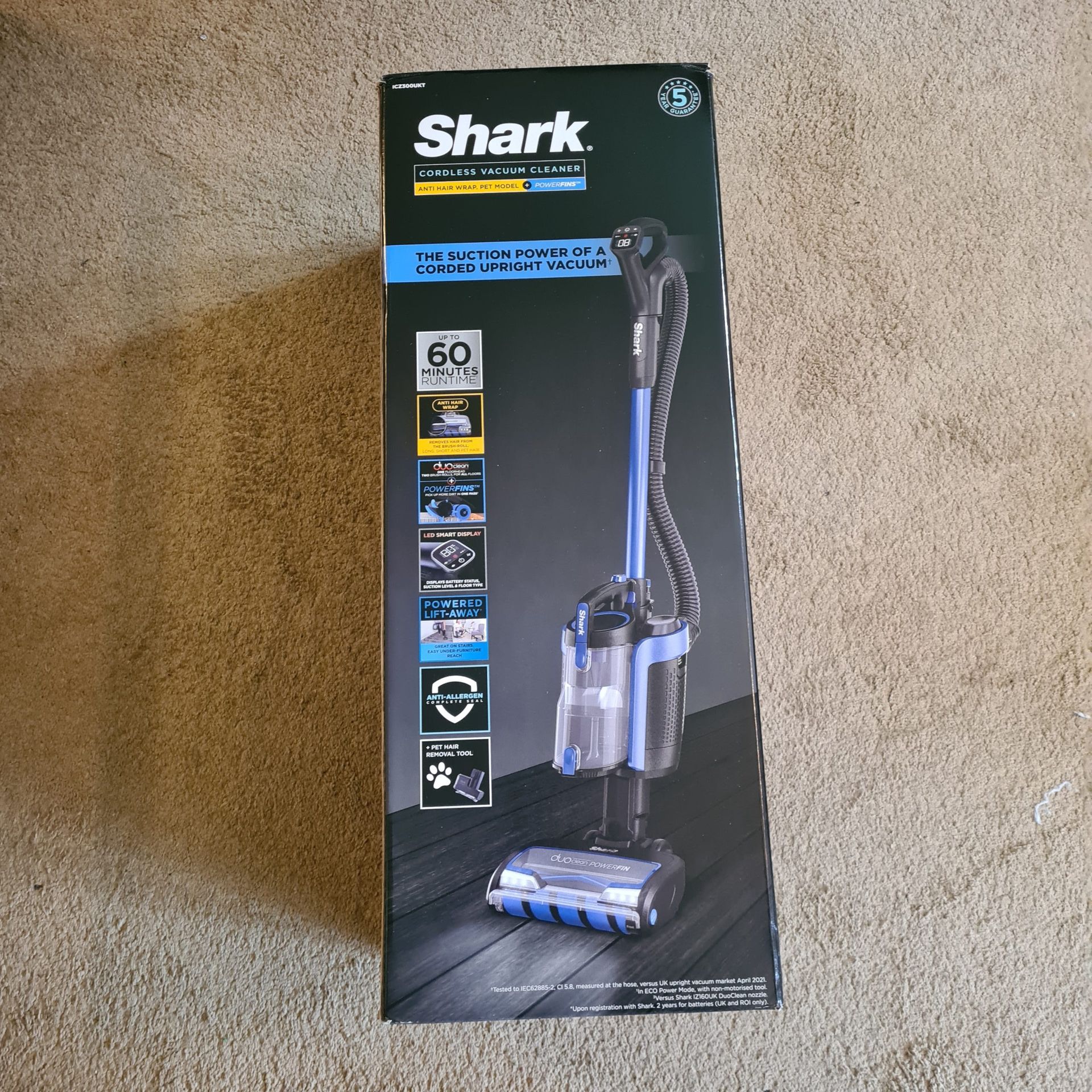 Shark ICZ300UKT Anti Hair Wrap Cordless Upright Vacuum Cleaner Ideal Home