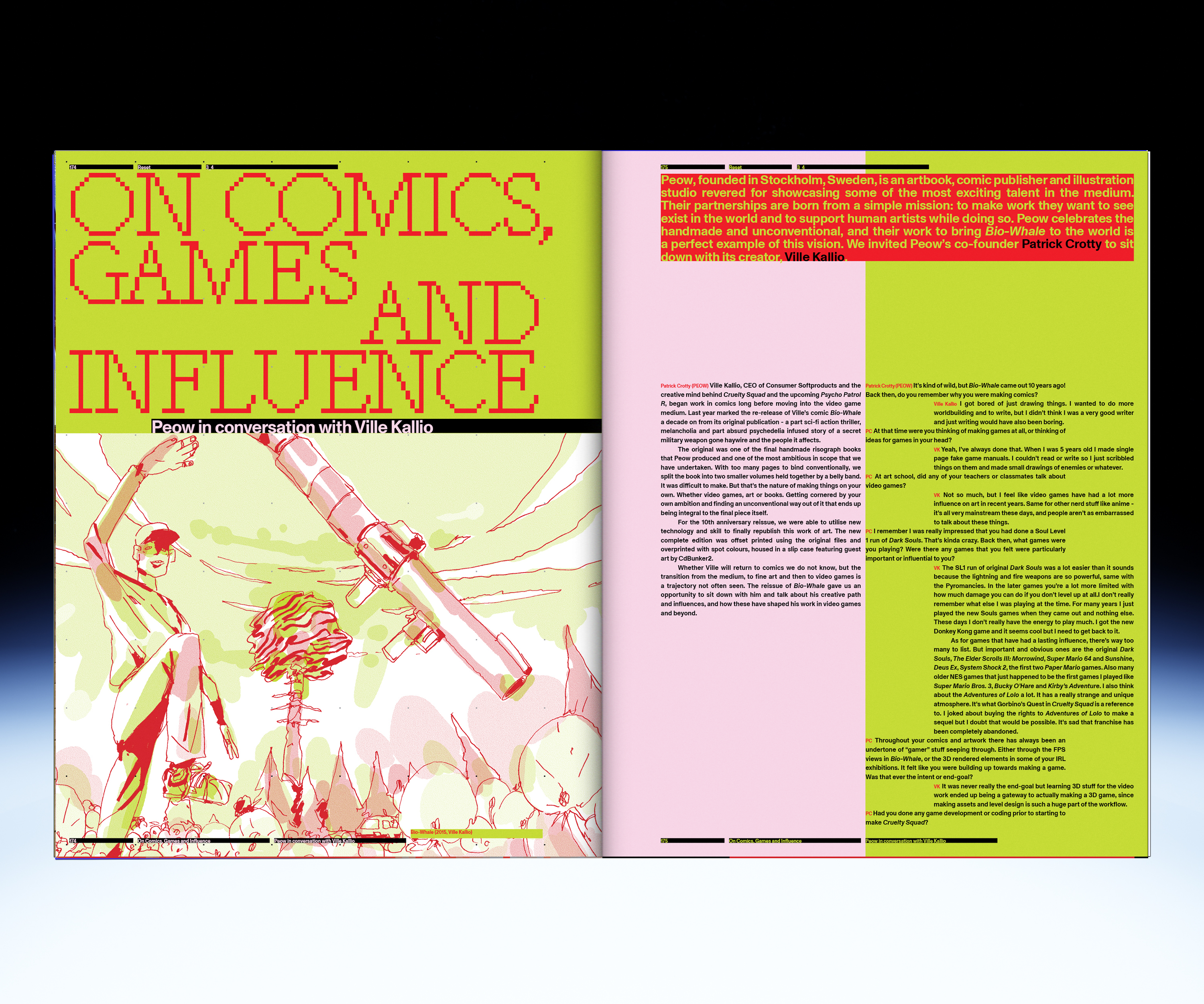 Magazine spreads from games magazine Reset