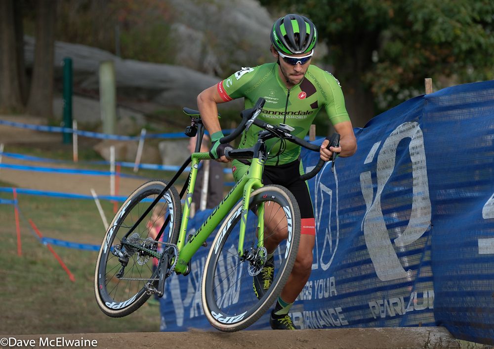 Curtis White (Cannondale) leading the race during lap one