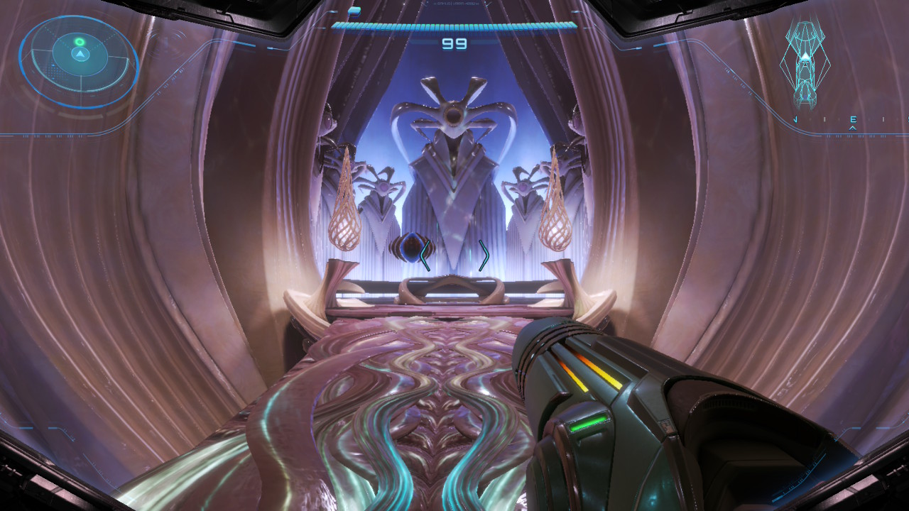 A screenshot showing a Lamorn temple in Metroid Prime 4: Beyond