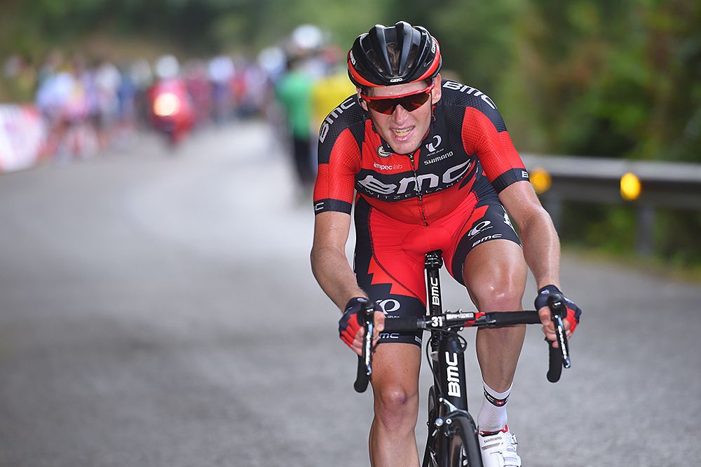 Ben Hermans (BMC) attacks at the end of stage 11 at the Vuelta