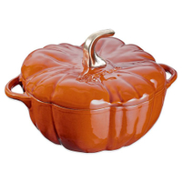 Staub 3.5 qt. Cast Iron Pumpkin Cocotte in Burnt Orange for $229, at Bed Bath &amp; Beyond