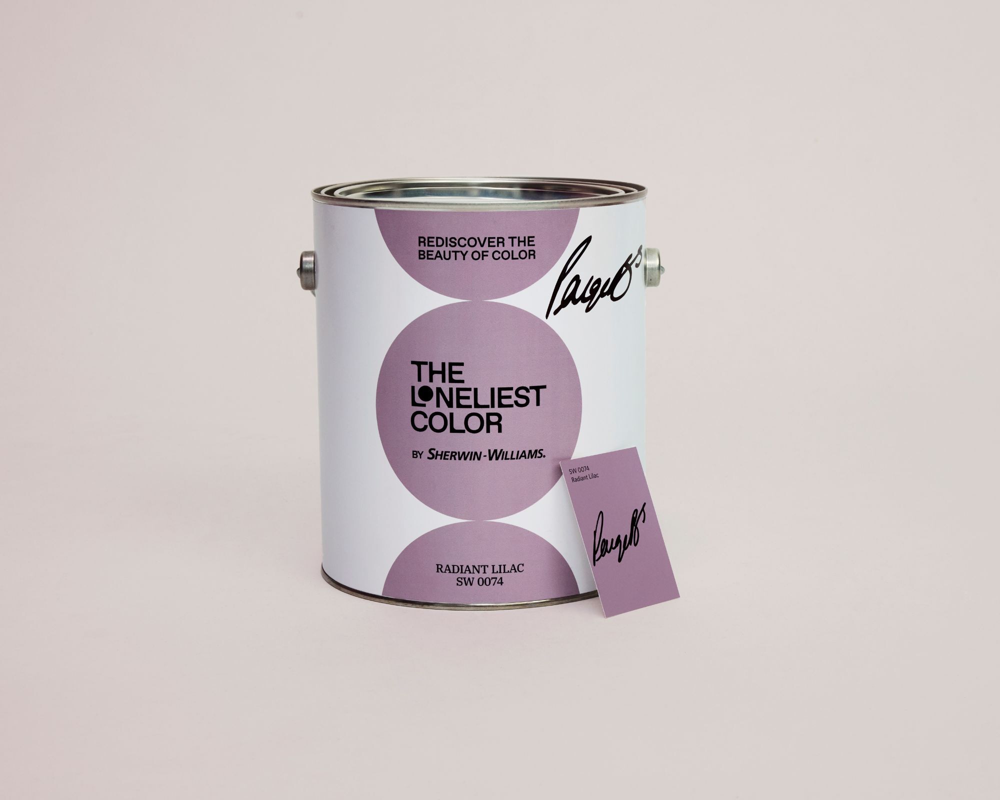 A tin of Radiant Lilac Paint