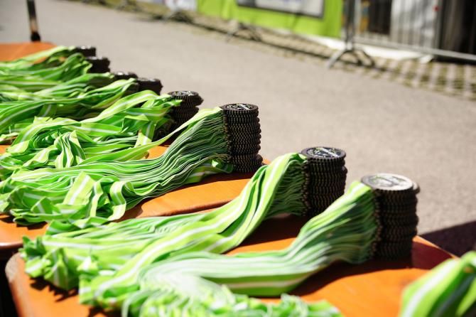 The medals await the finishers