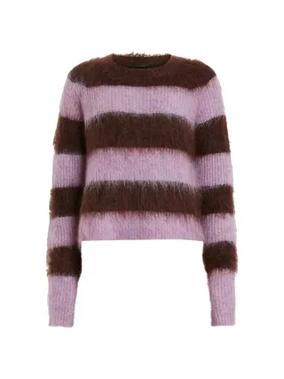 Lou Stripe Brushed Mohair-Blend Sweater