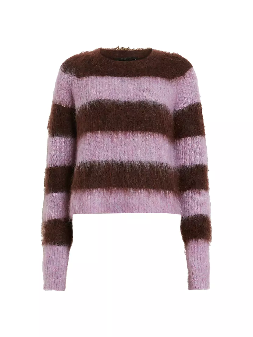Lou Stripe Brushed Mohair-Blend Sweater