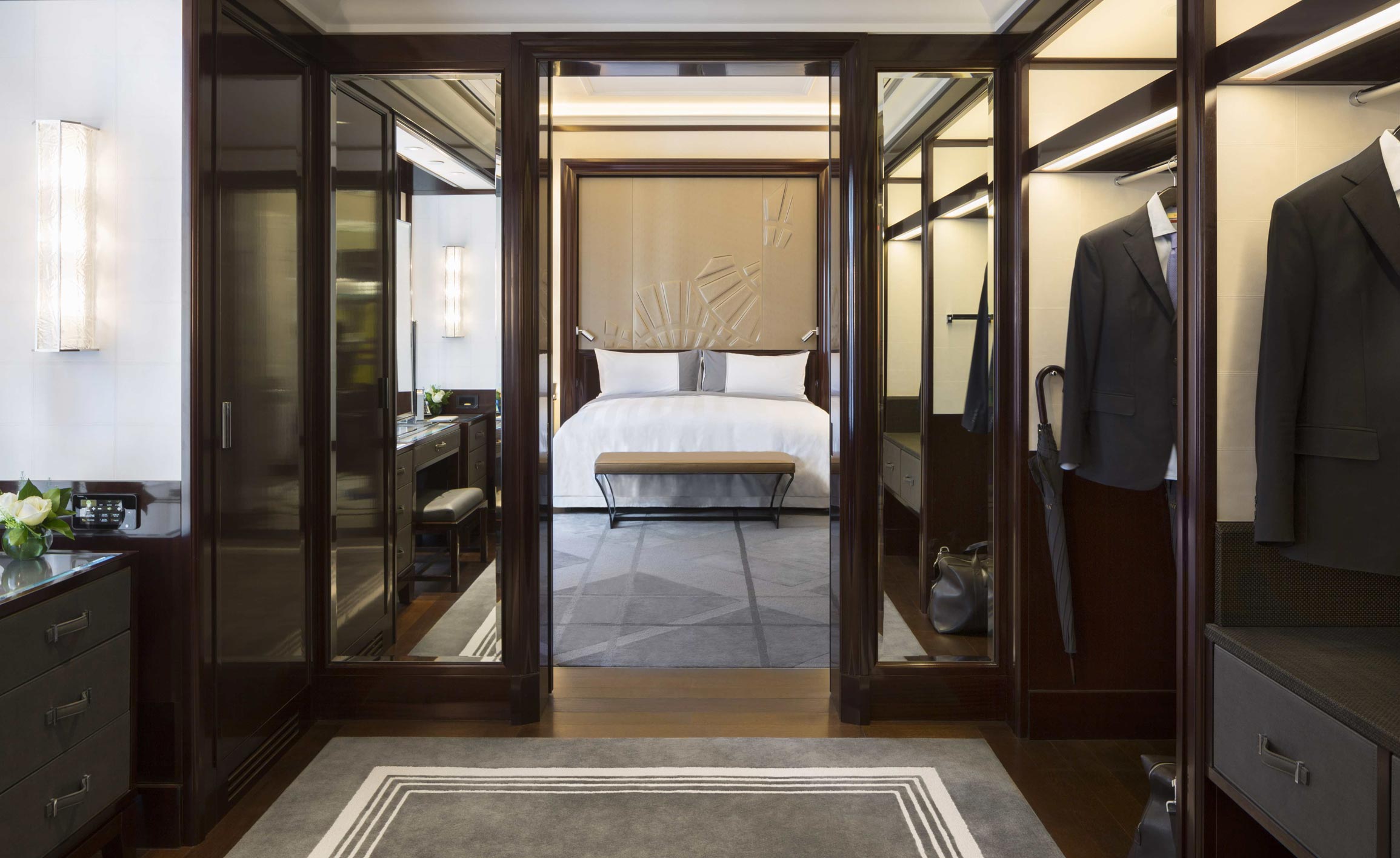 The Peninsula Paris - view of bedroom from closet