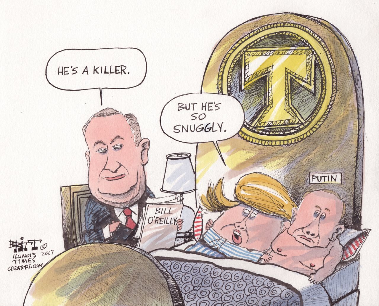 Political Cartoon U.S Donald Trump Vladimir Putin Bill O&amp;#039;Reilly