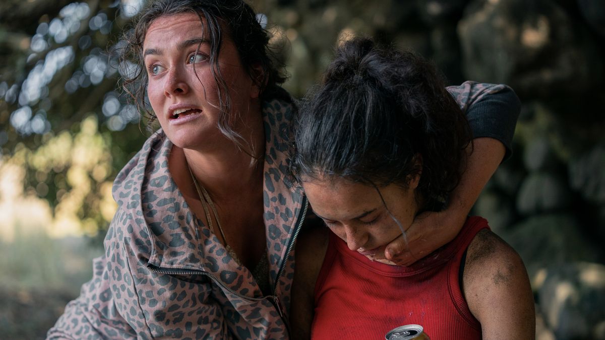 Sarah Pidgeon (left) as Leah and Erena James as Toni in "The Wilds" on Amazon Prime Video.