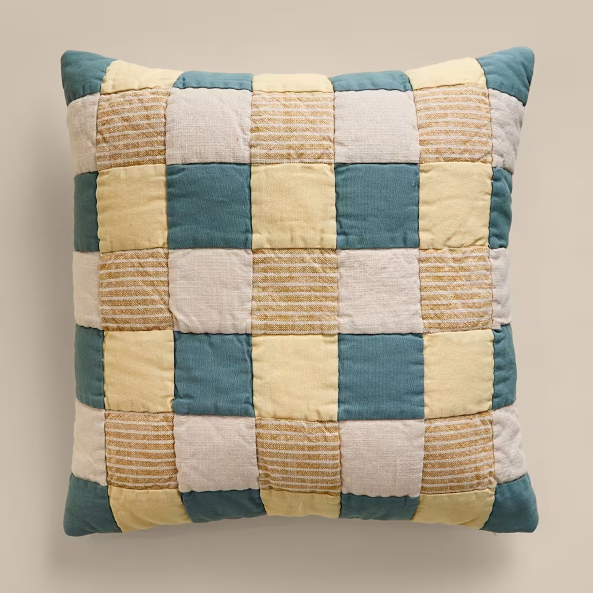 M&amp;amp;S Pure Cotton Quilted Patchwork Cushion
