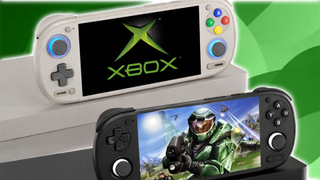 Original Xbox logo and Halo CE on a Retroid Pocket 6