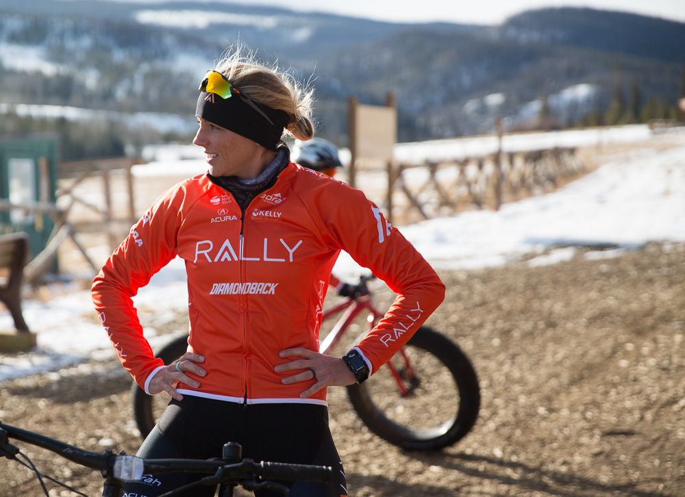 Erica Allar gets ready for the fat bike ride