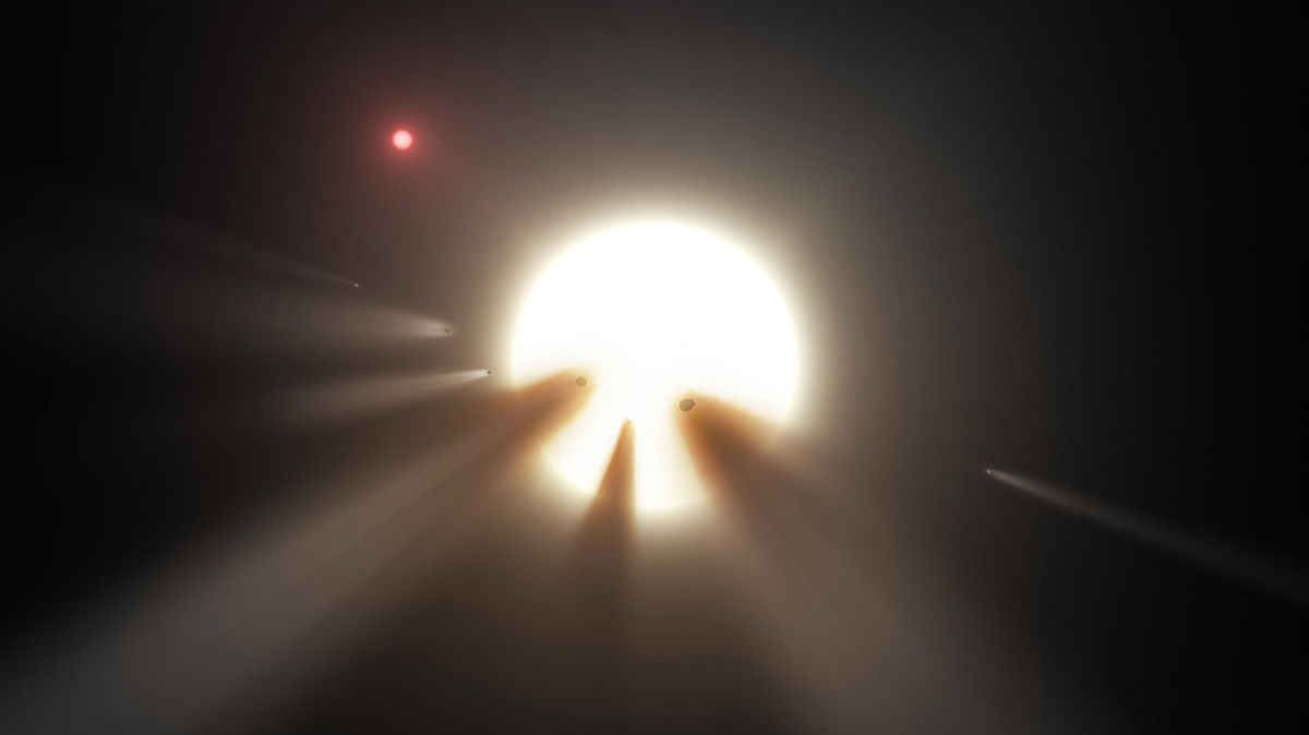 Cloud of Comet Fragments Blocking Star&#039;s Light