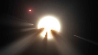 Cloud of Comet Fragments Blocking Star's Light
