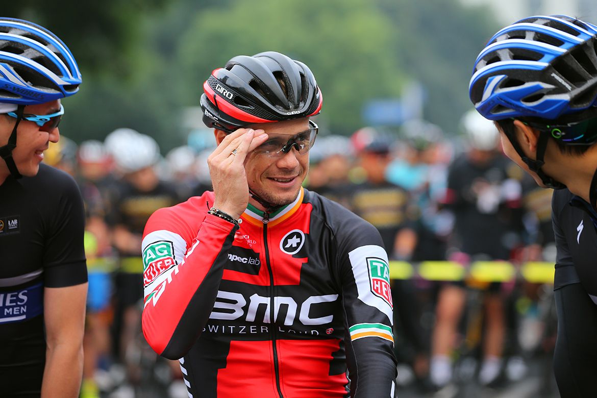 Nicolas Roche awaits the start